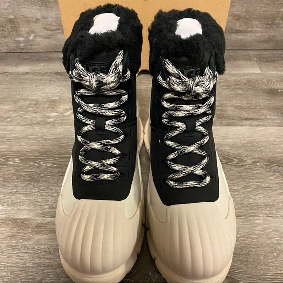 UGG | Adiroam Hiker Boot In Black and White NEW - Picture 3 of 13